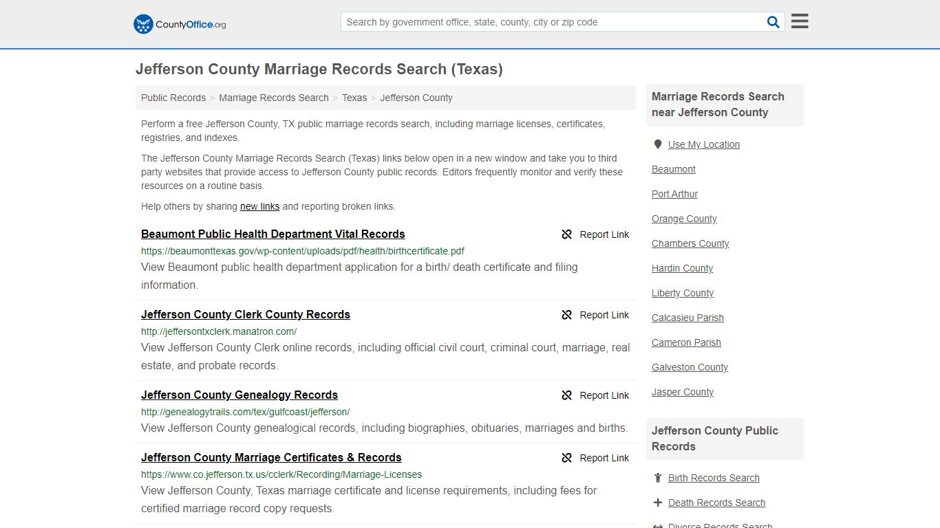 Marriage Records Search - Jefferson County, TX (Marriage ...